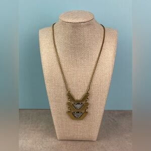 J Crew Golden Chevron Sparkle Pendant Necklace